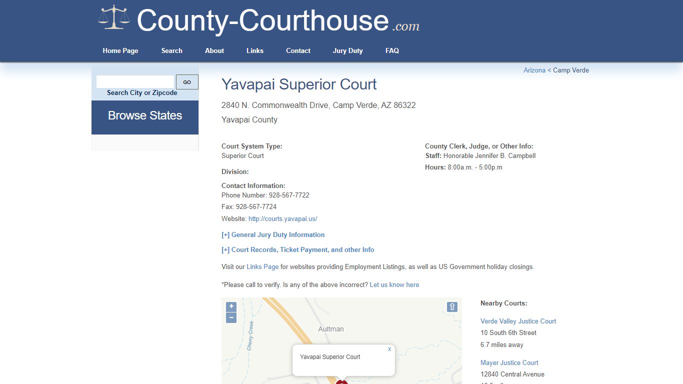 Yavapai Superior Court in Camp Verde, AZ - Court Information