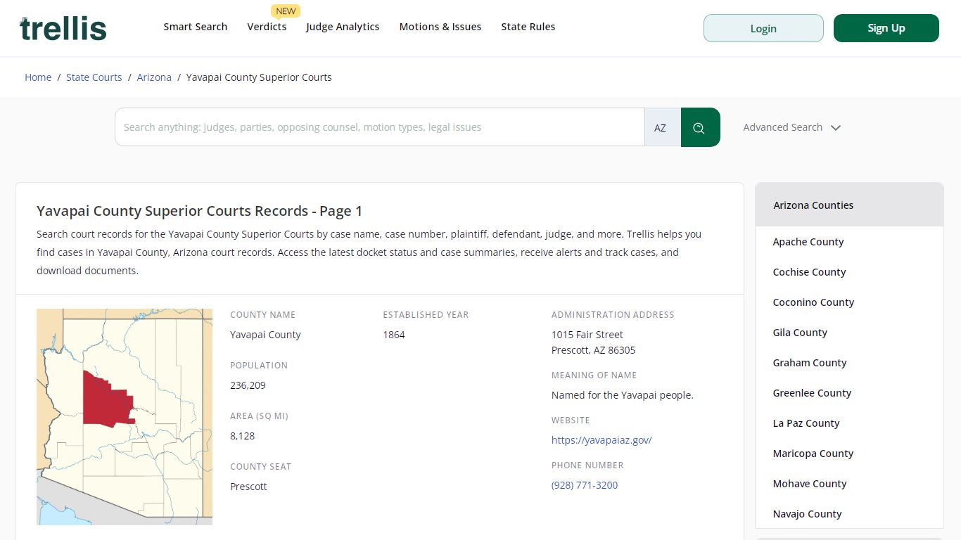 Yavapai County Superior Court | Docket Search Arizona
